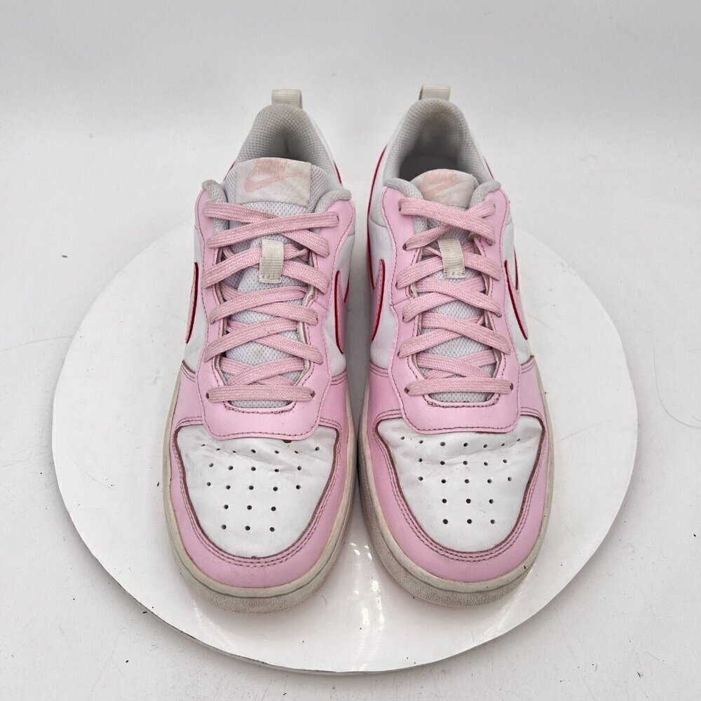Nike Court Borough Low 2 Youth Size 7Y Women 8.5 DQ0492-100 White Pink Foam Shoe - Picture 3 of 13